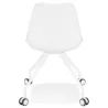 Chaise de bureau design sur roulettes ALVIZE (blanc)