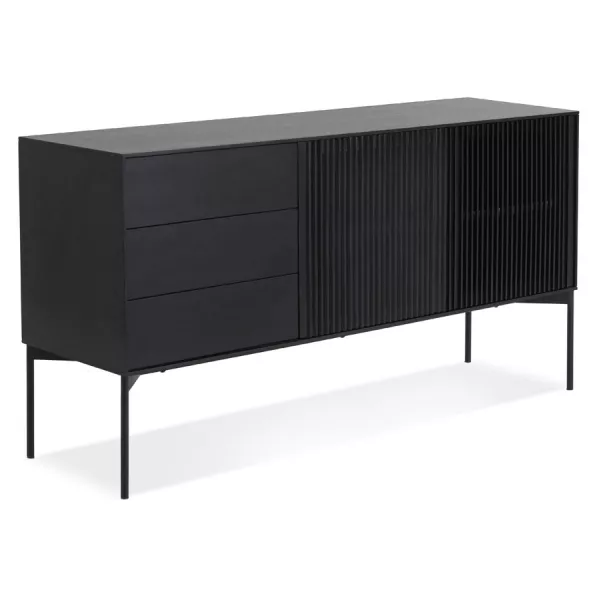 Buffet 2 portes 3 tiroirs 160 cm ALONZO (noir)