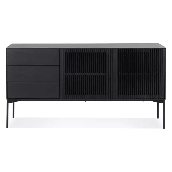 Buffet 2 portes 3 tiroirs 160 cm ALONZO (noir)