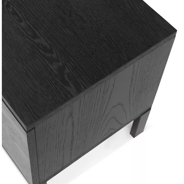 Meuble TV 2 portes, 1 tiroir, 1 niche 150 cm PACO (noir)