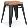 Tabouret bas industriel PEPITO (naturel, noir)