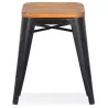 Tabouret bas industriel PEPITO (naturel, noir)