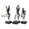 Set de 3 Statues décoratives en résine DANSEUSES (H40 cm) (blanc, bleu, doré)