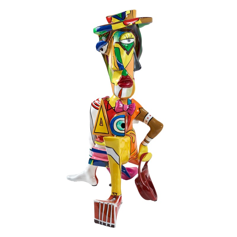 Diseño de escultura decorativa de la estatua BIENVENIDO en resina H155 cm (Multicolor)