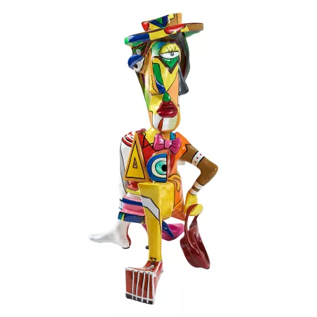 Diseño de escultura decorativa de la estatua BIENVENIDO en resina H155 cm (Multicolor)