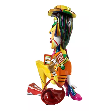 Diseño de escultura decorativa de la estatua BIENVENIDO en resina H155 cm (Multicolor)