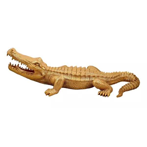 Statue décorative en résine CROCODILE (L100 cm) (doré)