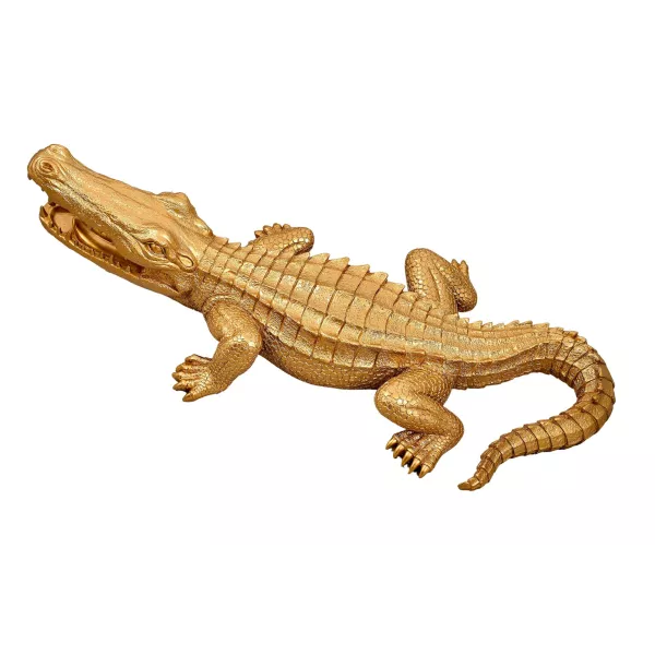 Statue décorative en résine CROCODILE (L100 cm) (doré)