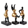 Set de 3 Statues décoratives en résine FEMME PAVLOVAS (H40 cm) (noir, doré)