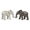 Set de 2 Statues décoratives en résine ELEPHANT GRAFFITIS (H33/L26 cm) (noir, beige)