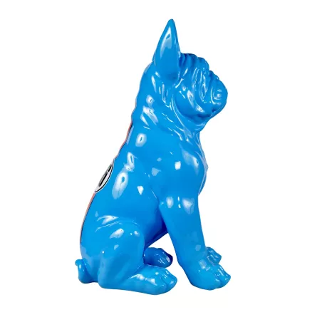 Statue décorative en résine BULLDOG ASSIS (H58 cm / L36 cm) (bleu)