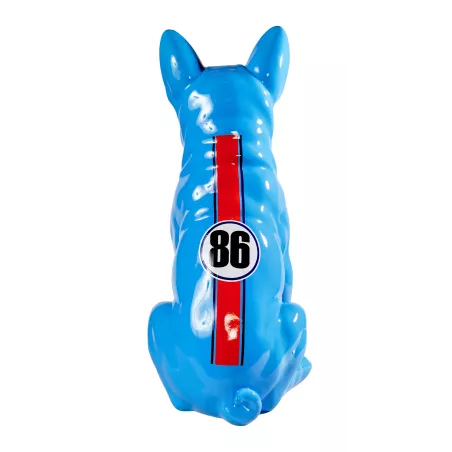 Statue décorative en résine BULLDOG ASSIS (H58 cm / L36 cm) (bleu)