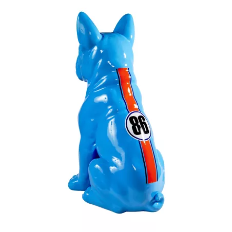 Decorative resin statue BULLDOG SEATED (H58 cm / L36 cm) (blue)