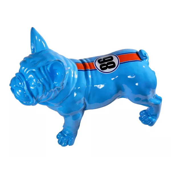 Estatua decorativa de resina BULLDOG STANDING (H45 cm / L57 cm) (azul)