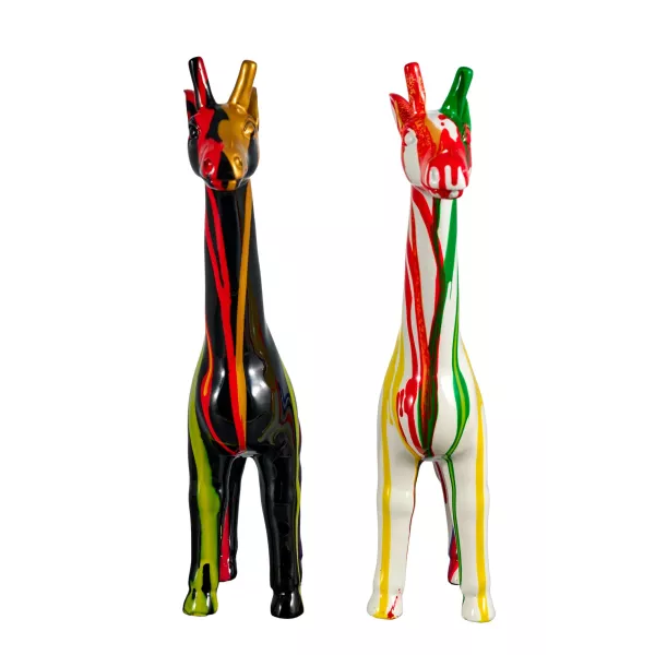 Statua scultura decorativa disegno BENVENUTO in resina H155 cm (Multicolore)