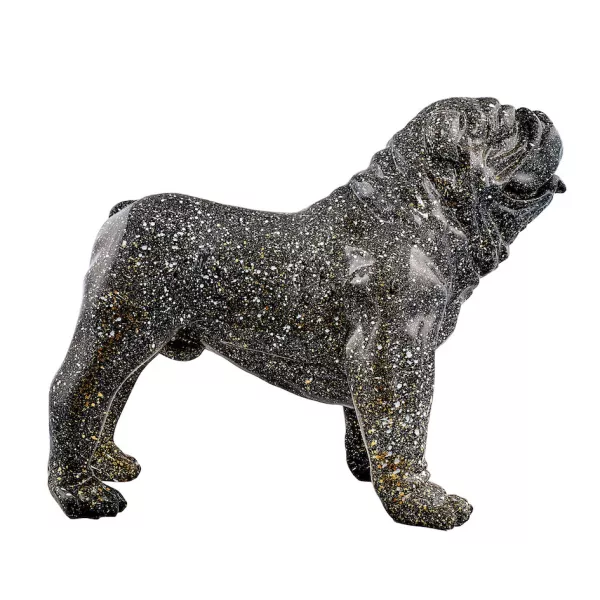 Statue décorative en résine BULLDOG pailleté (H70 cm / L90 cm) (noir)