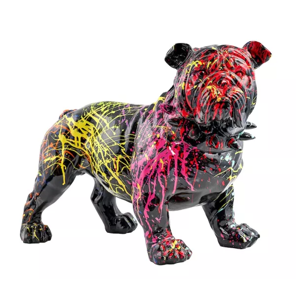 Statue décorative en résine BULLDOG SPLASH DEBOUT (H40 cm) (noir)