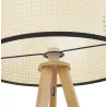 Lampadaire trépied en bois naturel et rotin MAXOU (naturel)