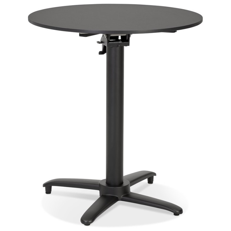 Table de terrasse pliable ronde pied noir ROSIE (Ø 68 cm) (noir)