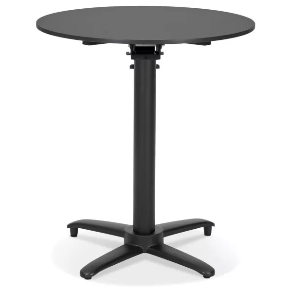 Table de terrasse pliable ronde pied noir ROSIE (Ø 68 cm) (noir)