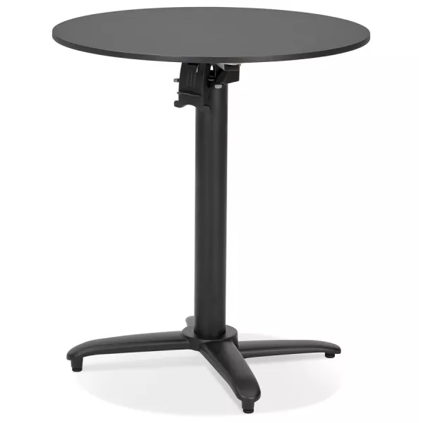 Table de terrasse pliable ronde pied noir ROSIE (Ø 68 cm) (noir)