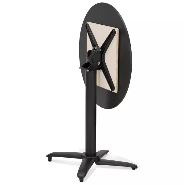 Table de terrasse pliable ronde pied noir ROSIE (Ø 68 cm) (noir)