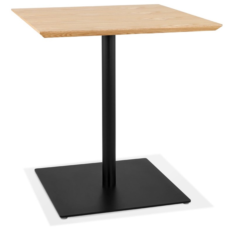 Table design carré pied noir ADRIANA (naturel) (70x70 cm)