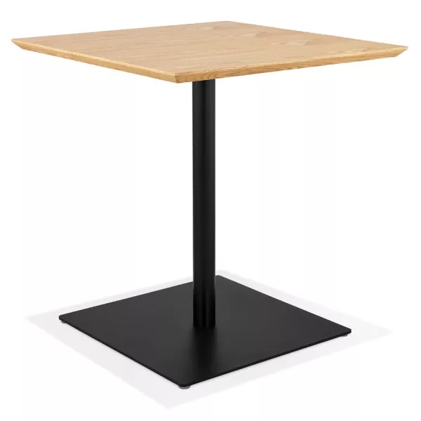 Table design carré pied noir ADRIANA (naturel) (70x70 cm)