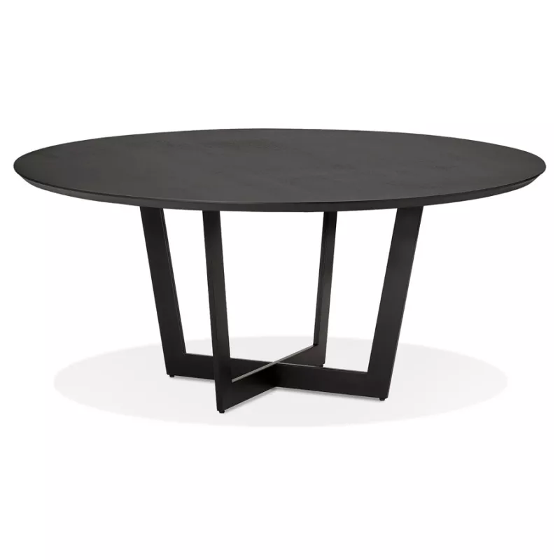 Table à manger ronde design pied noir WANNY (Ø 140 cm) (noir)