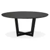 Table à manger ronde design pied noir WANNY (Ø 140 cm) (noir)