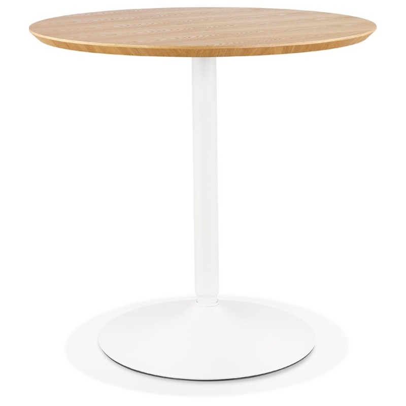 Table à manger ronde design pied blanc SHORTY (Ø 80 cm) (naturel)