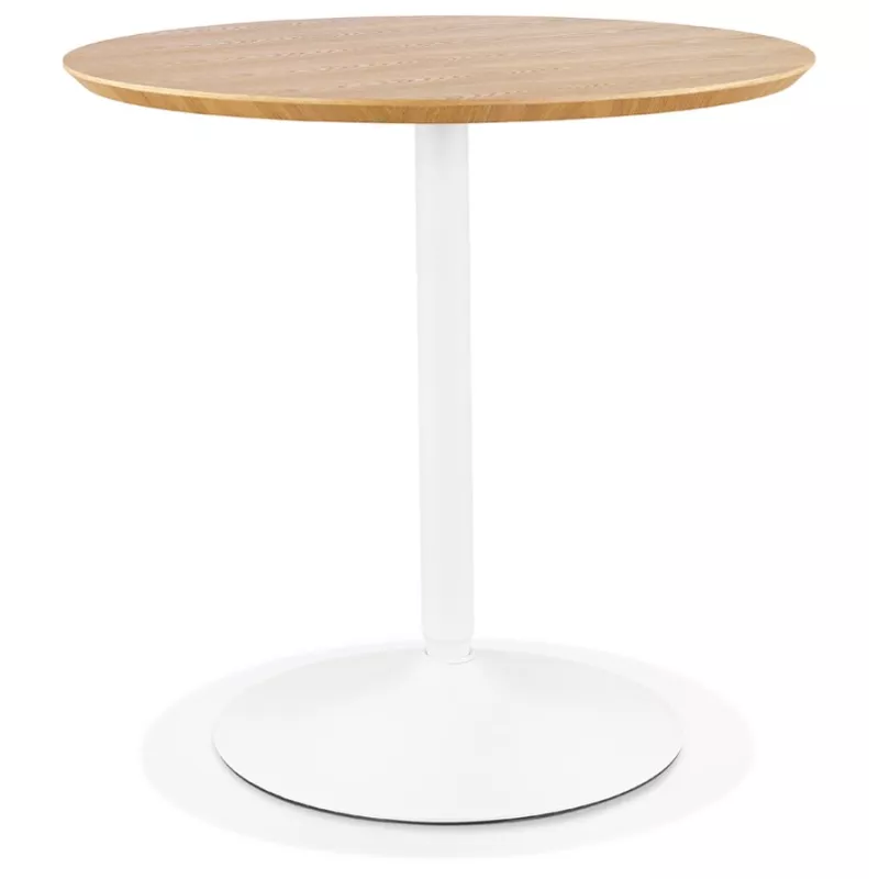 Table à manger ronde design pied blanc SHORTY (Ø 80 cm) (naturel)