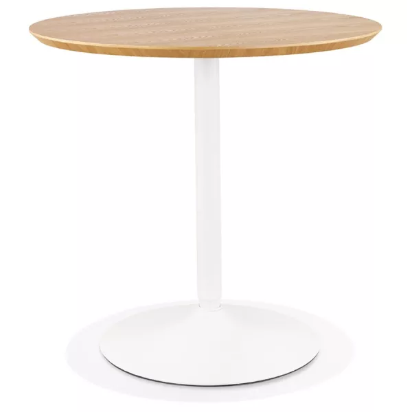 Table à manger ronde design pied blanc SHORTY (Ø 80 cm) (naturel)