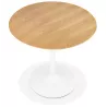 Table à manger ronde design pied blanc SHORTY (Ø 80 cm) (naturel)