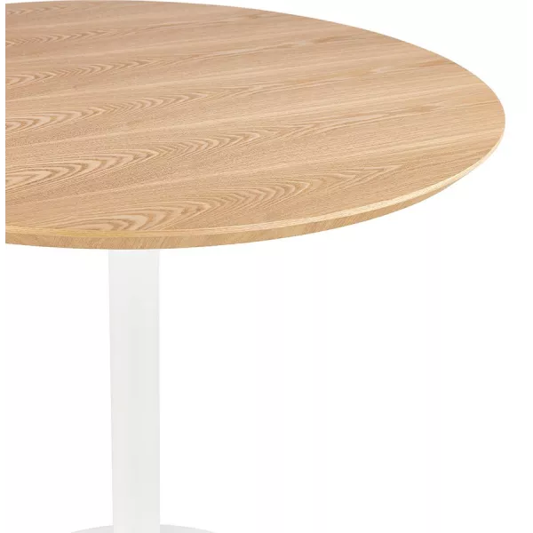 Table à manger ronde design pied blanc SHORTY (Ø 80 cm) (naturel)