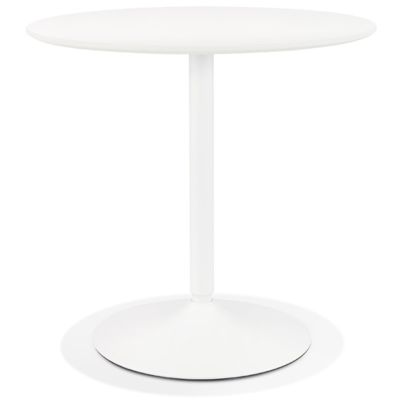 Table à manger ronde design pied blanc CHARLINE (Ø 80 cm) (blanc)