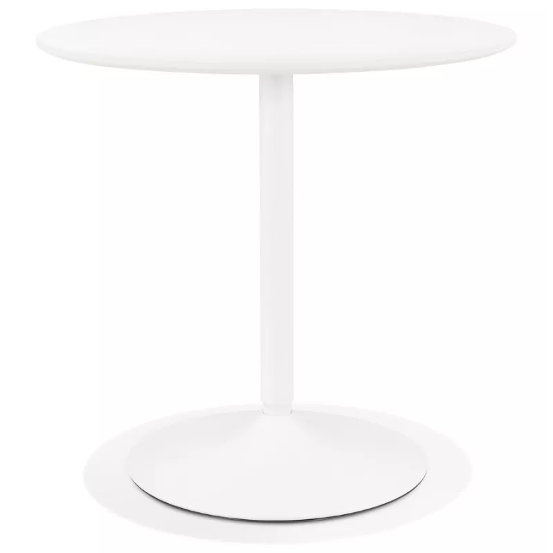 Table à manger ronde design pied blanc CHARLINE (Ø 80 cm) (blanc)