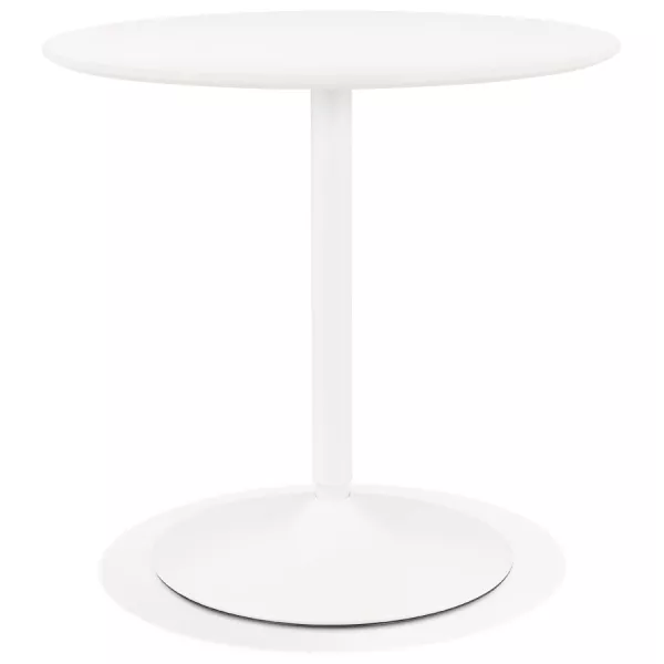 Table à manger ronde design pied blanc CHARLINE (Ø 80 cm) (blanc)