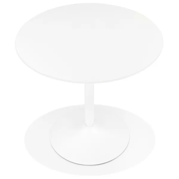 Table à manger ronde design pied blanc CHARLINE (Ø 80 cm) (blanc)