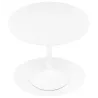 Table à manger ronde design pied blanc CHARLINE (Ø 80 cm) (blanc)