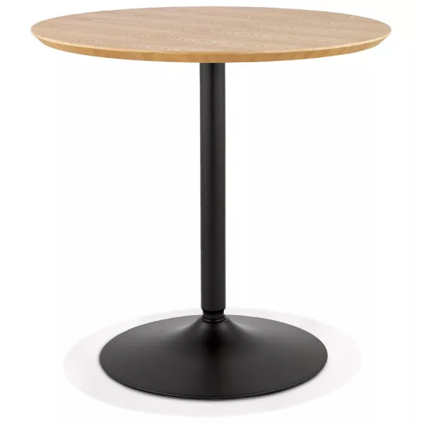 Table à manger ronde design pied noir SHORTY (Ø 80 cm) (naturel)