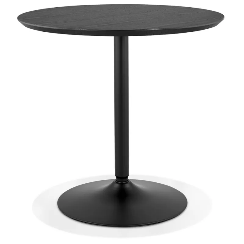 Table à manger ronde design pied noir SHORTY (Ø 80 cm) (noir)