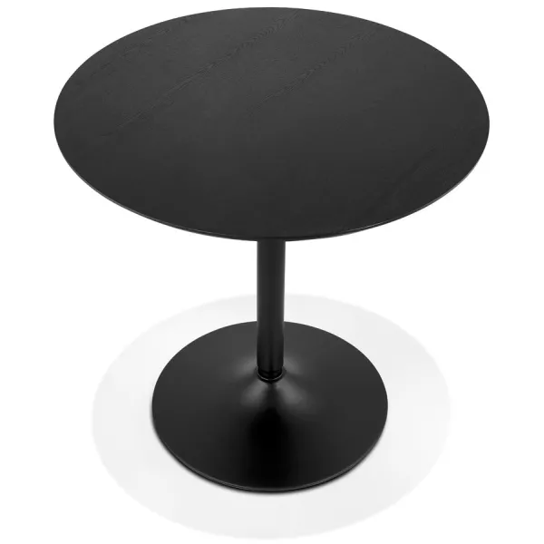 Table à manger ronde design pied noir SHORTY (Ø 80 cm) (noir)