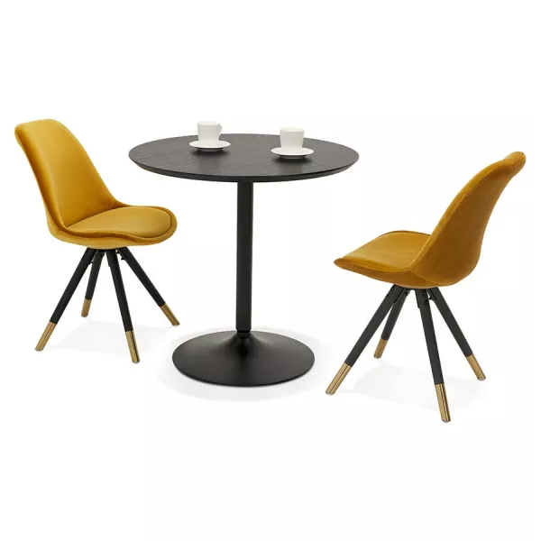 Table à manger ronde design pied noir SHORTY (Ø 80 cm) (noir)