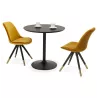 Table à manger ronde design pied noir SHORTY (Ø 80 cm) (noir)