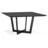 Table à manger design en bois et métal EMILIE (noir) (140x140 cm)