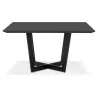 Table à manger design en bois et métal EMILIE (noir) (140x140 cm)