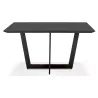 Table à manger design en bois et métal EMILIE (noir) (140x140 cm)