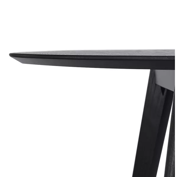 Table à manger industrielle en bois MILLET (Ø 120 cm) (noir)