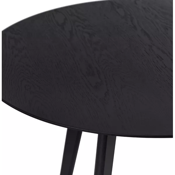 Table à manger industrielle en bois MILLET (Ø 120 cm) (noir)